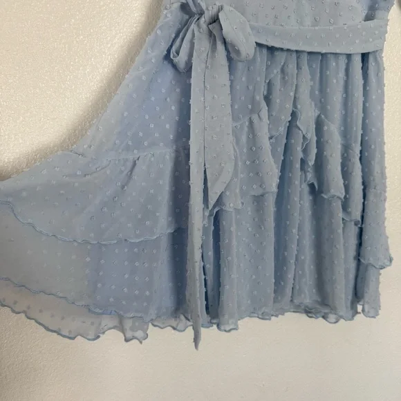 ShowPo Cirilla Blue Polka Dot Mini Tie Dress Size: 6 - Picture 6 of 7